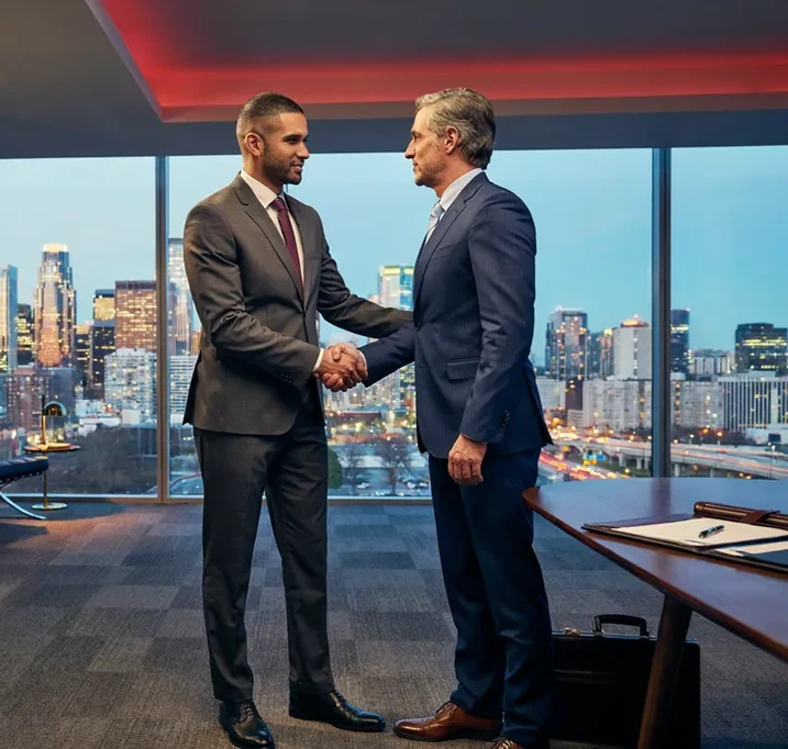 An iLocate consultant meeting a client